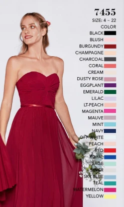 Cinderella Divine - 7455 Strapless Knotted Bodice Chiffon A-Line Dress