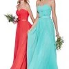 Cinderella Divine - 7455 Strapless Sweetheart Chiffon A-Line Dress Formal Gowns