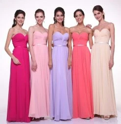 Cinderella Divine - 7455 Strapless Sweetheart Chiffon A-Line Dress Formal Gowns