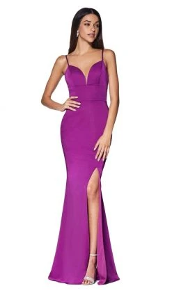 Formal Gowns Cinderella Divine - 7470 Fitted Empire Waist Sleeveless Long Dress