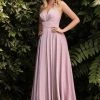 Cinderella Divine - 7472 Spaghetti Straps V Neck Wrap Satin Gown 1 Cinderella Divine - 7472 Spaghetti Straps V Neck Wrap Satin Gown