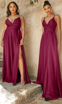 Formal Gowns Cinderella Divine - 7485 Long Satin A-Line Gown 16 Formal Gowns Cinderella Divine - 7485 Long Satin A-Line Gown