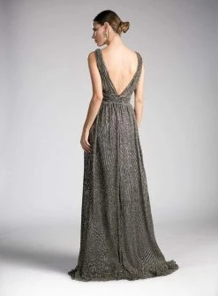 Formal Gowns Cinderella Divine - 8276 Plunging V-Neck Ruched A-Line Gown 10 Formal Gowns Cinderella Divine - 8276 Plunging V-Neck Ruched A-Line Gown