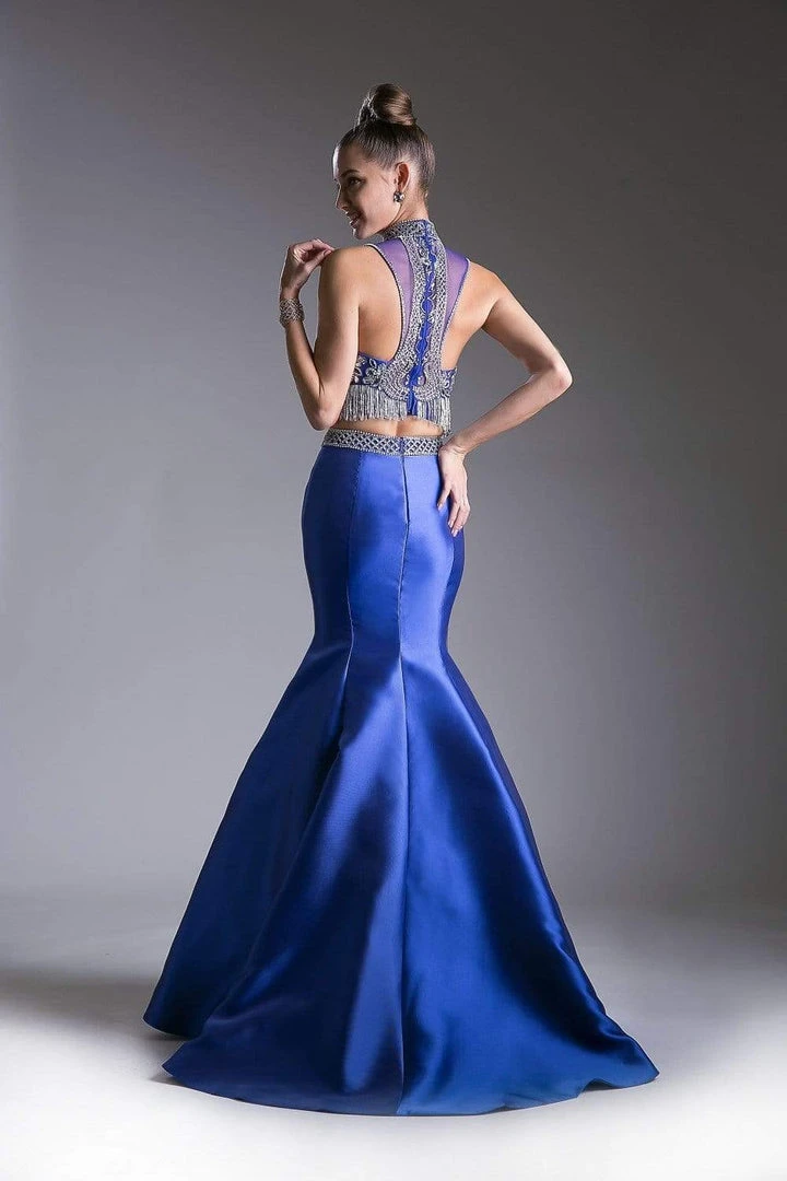 Formal Gowns Cinderella Divine - 84016 Two-Piece Beaded High Halter Mermaid Gown 4 Formal Gowns Cinderella Divine - 84016 Two-Piece Beaded High Halter Mermaid Gown