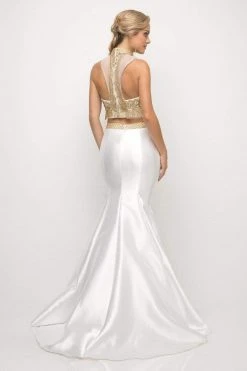 Formal Gowns Cinderella Divine - 84016 Two-Piece Beaded High Halter Mermaid Gown 9 Formal Gowns Cinderella Divine - 84016 Two-Piece Beaded High Halter Mermaid Gown