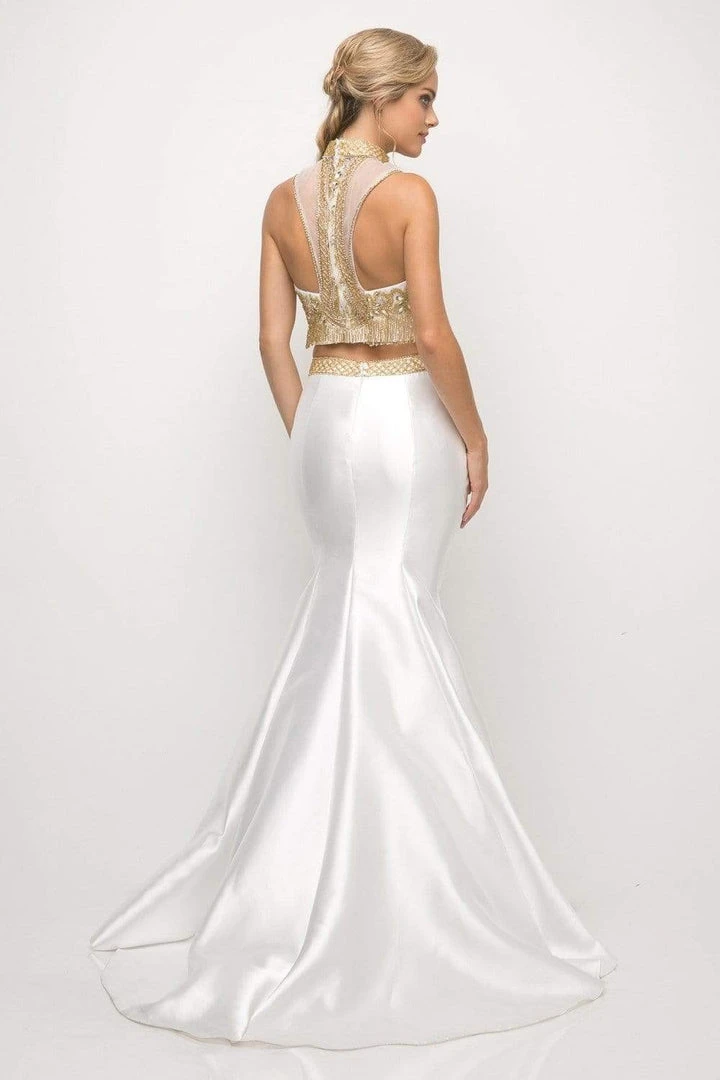 Formal Gowns Cinderella Divine - 84016 Two-Piece Beaded High Halter Mermaid Gown 6 Formal Gowns Cinderella Divine - 84016 Two-Piece Beaded High Halter Mermaid Gown