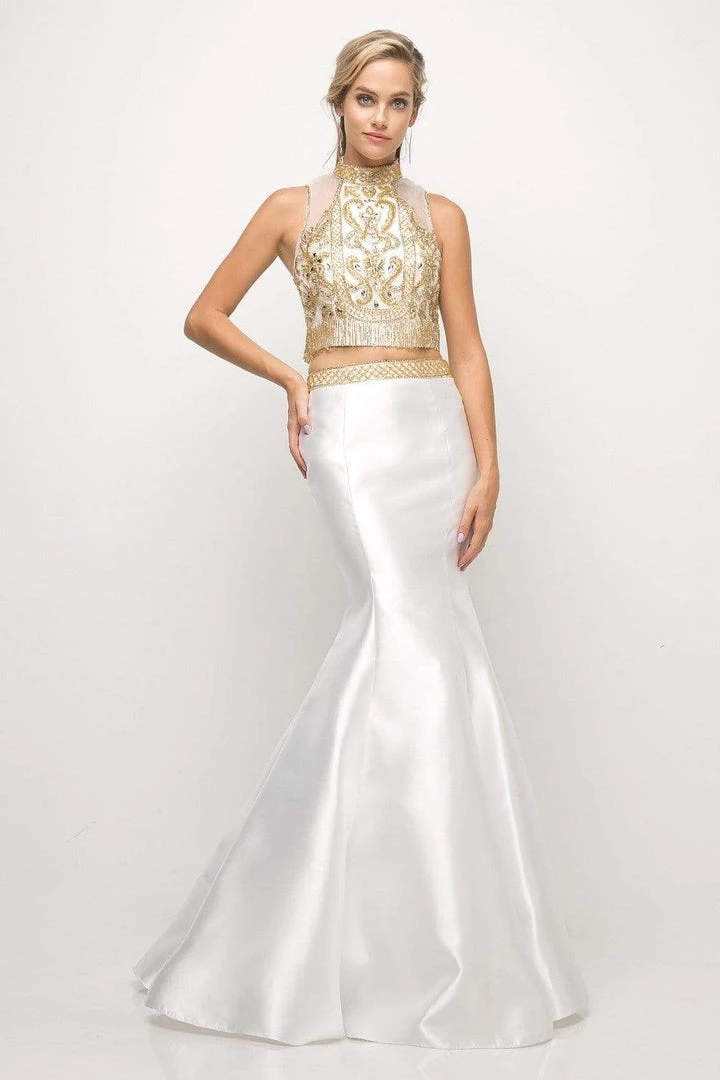 Formal Gowns Cinderella Divine - 84016 Two-Piece Beaded High Halter Mermaid Gown 5 Formal Gowns Cinderella Divine - 84016 Two-Piece Beaded High Halter Mermaid Gown