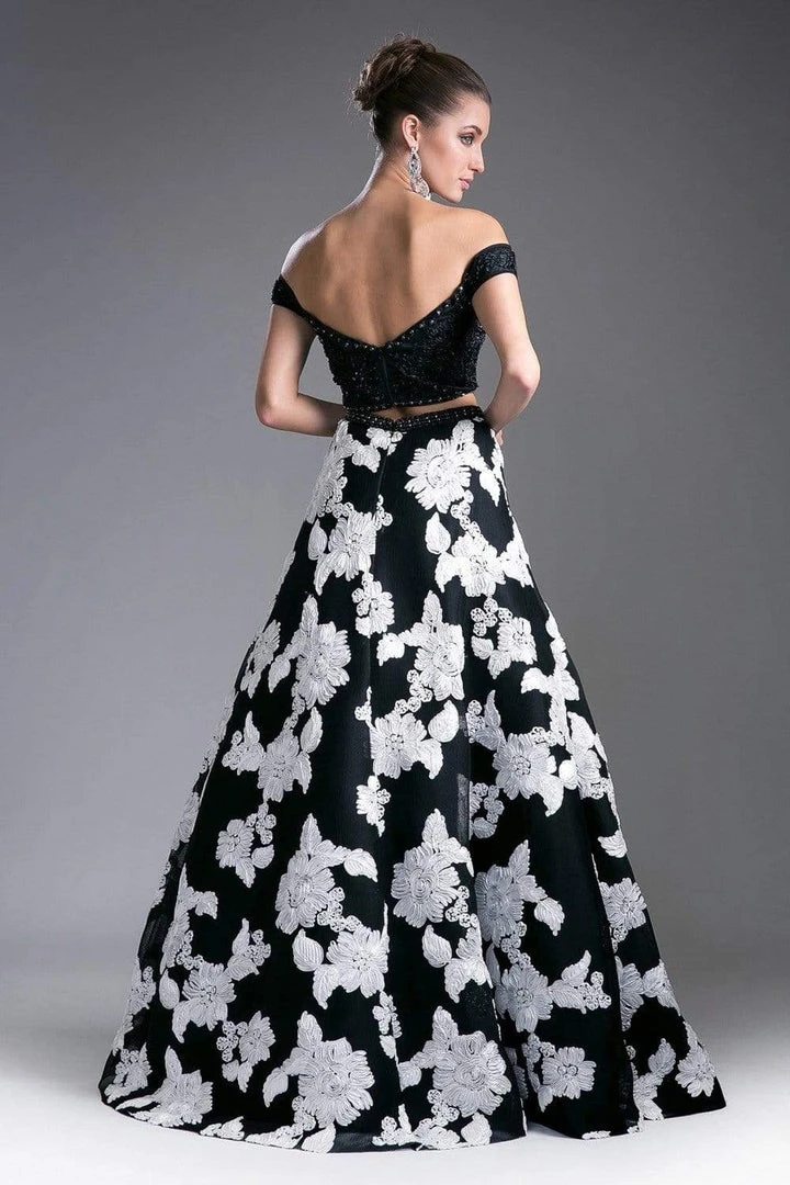 Cinderella Divine - 8945 Beaded Lace Bodice Floral A-Line Gown Formal Gowns 6 Cinderella Divine - 8945 Beaded Lace Bodice Floral A-Line Gown Formal Gowns