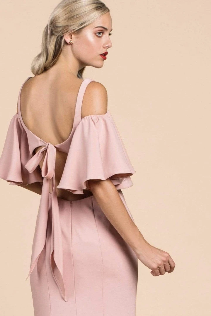 Cinderella Divine - A0079 Cold Off-Shoulder Flair Sleeves Mermaid Gown Formal Gowns 7 Cinderella Divine - A0079 Cold Off-Shoulder Flair Sleeves Mermaid Gown Formal Gowns