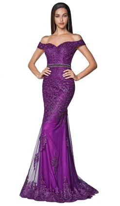 Cinderella Divine - AM122 Off Shoulder Beaded Lace Appliqued Gown Formal Gowns 13 Cinderella Divine - AM122 Off Shoulder Beaded Lace Appliqued Gown Formal Gowns