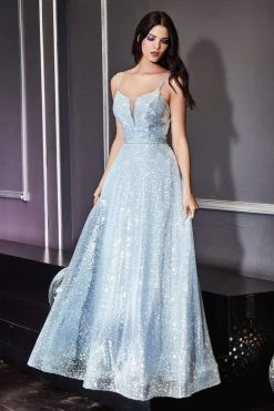 Formal Gowns Cinderella Divine - AM518 Sleeveless Sequined A-Line Gown