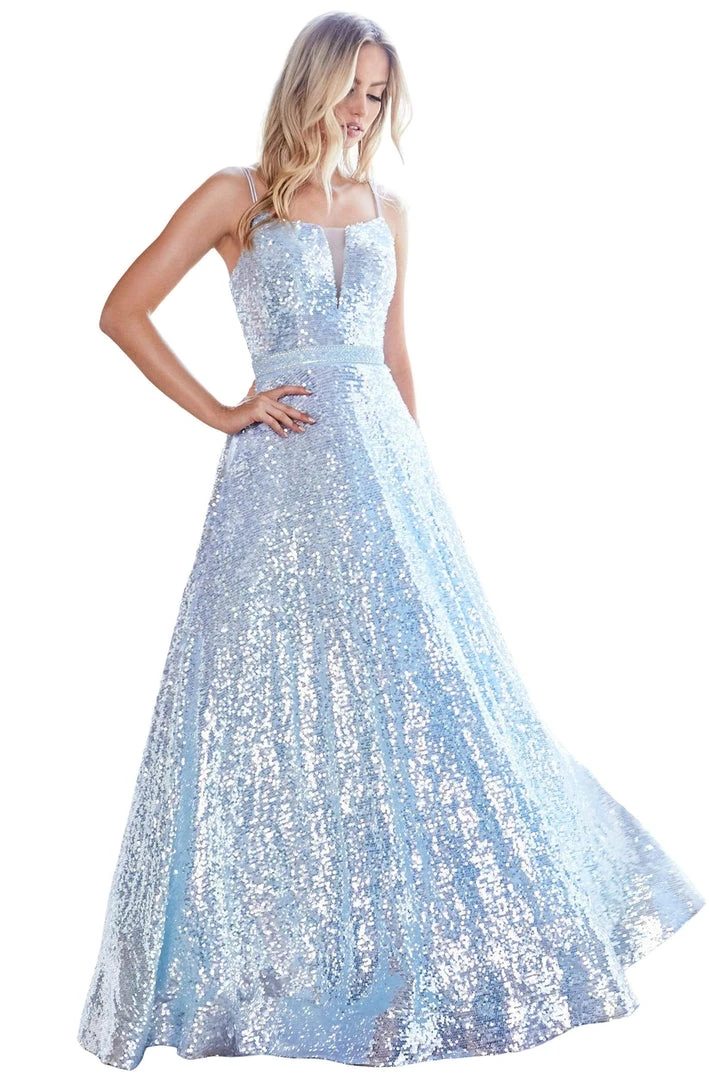 Formal Gowns Cinderella Divine - AM518 Sleeveless Sequined A-Line Gown 6 Formal Gowns Cinderella Divine - AM518 Sleeveless Sequined A-Line Gown