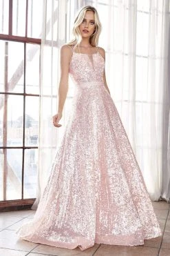Formal Gowns Cinderella Divine - AM518 Sleeveless Sequined A-Line Gown 18 Formal Gowns Cinderella Divine - AM518 Sleeveless Sequined A-Line Gown