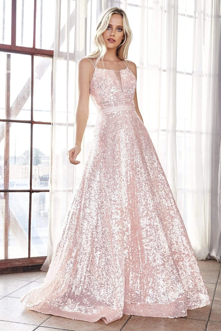 Formal Gowns Cinderella Divine - AM518 Sleeveless Sequined A-Line Gown 10 Formal Gowns Cinderella Divine - AM518 Sleeveless Sequined A-Line Gown