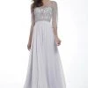 Cinderella Divine - Bateau Embellished Formal Dress JC4082 - 1 Pc Silver In Size L Available
