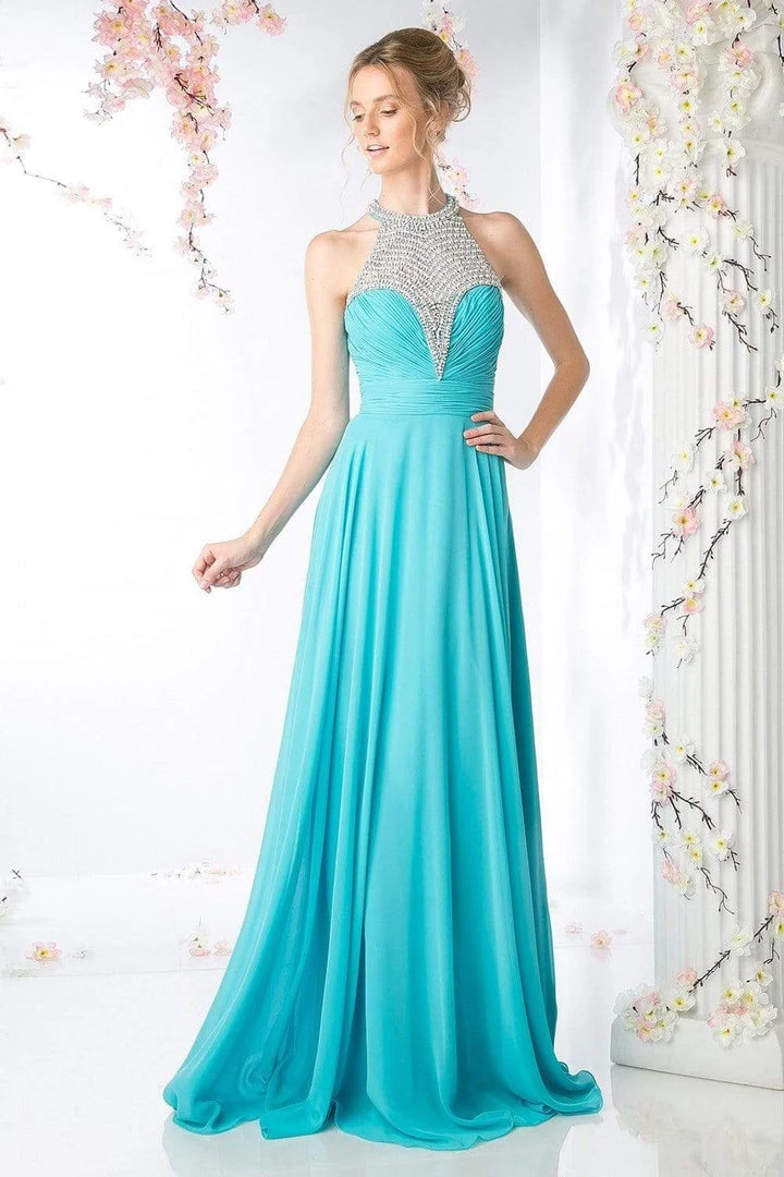 Cinderella Divine - Bead Embellished High Halter Evening Dress Formal Gowns 7 Cinderella Divine - Bead Embellished High Halter Evening Dress Formal Gowns