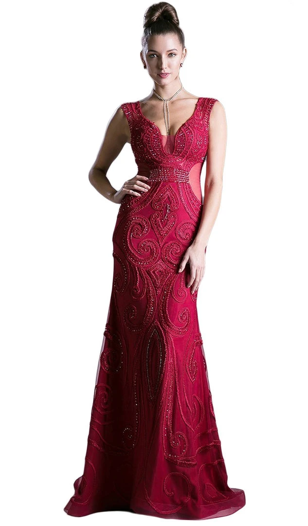 Formal Gowns Cinderella Divine - Bead Embellished Lace Fitted Evening Dress 3 Formal Gowns Cinderella Divine - Bead Embellished Lace Fitted Evening Dress