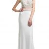 Formal Gowns Cinderella Divine - Beaded High Neck Faux Two-Piece Sheath Evening Gown 2 Formal Gowns Cinderella Divine - Beaded High Neck Faux Two-Piece Sheath Evening Gown