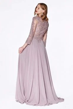 Formal Gowns Cinderella Divine - Beaded Jewel A-Line Evening Gown CD0127 - 1 Pc Mauve In Size 3X Available 7 Formal Gowns Cinderella Divine - Beaded Jewel A-Line Evening Gown CD0127 - 1 Pc Mauve In Size 3X Available