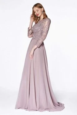 Formal Gowns Cinderella Divine - Beaded Jewel A-Line Evening Gown CD0127 - 1 Pc Mauve In Size 3X Available 6 Formal Gowns Cinderella Divine - Beaded Jewel A-Line Evening Gown CD0127 - 1 Pc Mauve In Size 3X Available