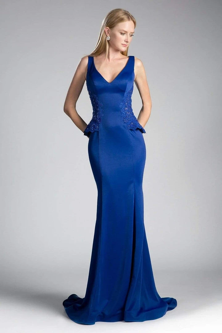 Cinderella Divine - Beaded Lace V-neck Trumpet Dress 10 Cinderella Divine - Beaded Lace V-neck Trumpet Dress