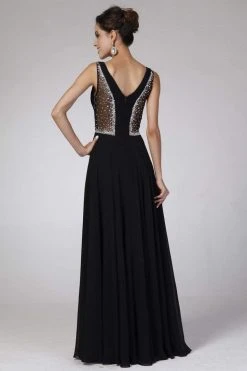 Cinderella Divine - Beaded Sheer Ruched Evening Dress Formal Gowns