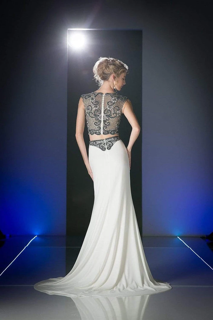 Cinderella Divine - Beaded Sleeveless Two-Piece Chiffon Evening Gown 4 Cinderella Divine - Beaded Sleeveless Two-Piece Chiffon Evening Gown