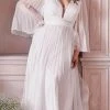 Formal Gowns Cinderella Divine Bridal - Deep V-Neck Pleated Bridal Gown CD242WC - 1 Pc Off White In Size 20 Available 2 Formal Gowns Cinderella Divine Bridal - Deep V-Neck Pleated Bridal Gown CD242WC - 1 Pc Off White In Size 20 Available
