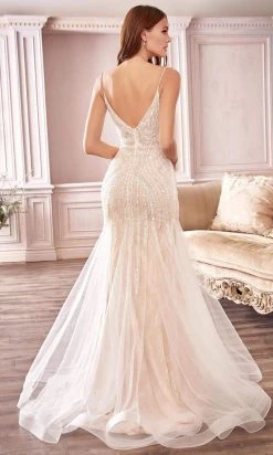 Cinderella Divine Bridal - Plunging V-Neck Embellished Mermaid Dress CDS401 - 1 Pc Off White In Size 10 Available 7 Cinderella Divine Bridal - Plunging V-Neck Embellished Mermaid Dress CDS401 - 1 Pc Off White In Size 10 Available
