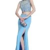 Formal Gowns Cinderella Divine - C211 Beaded Two Piece Dress With Slit 1 Formal Gowns Cinderella Divine - C211 Beaded Two Piece Dress With Slit