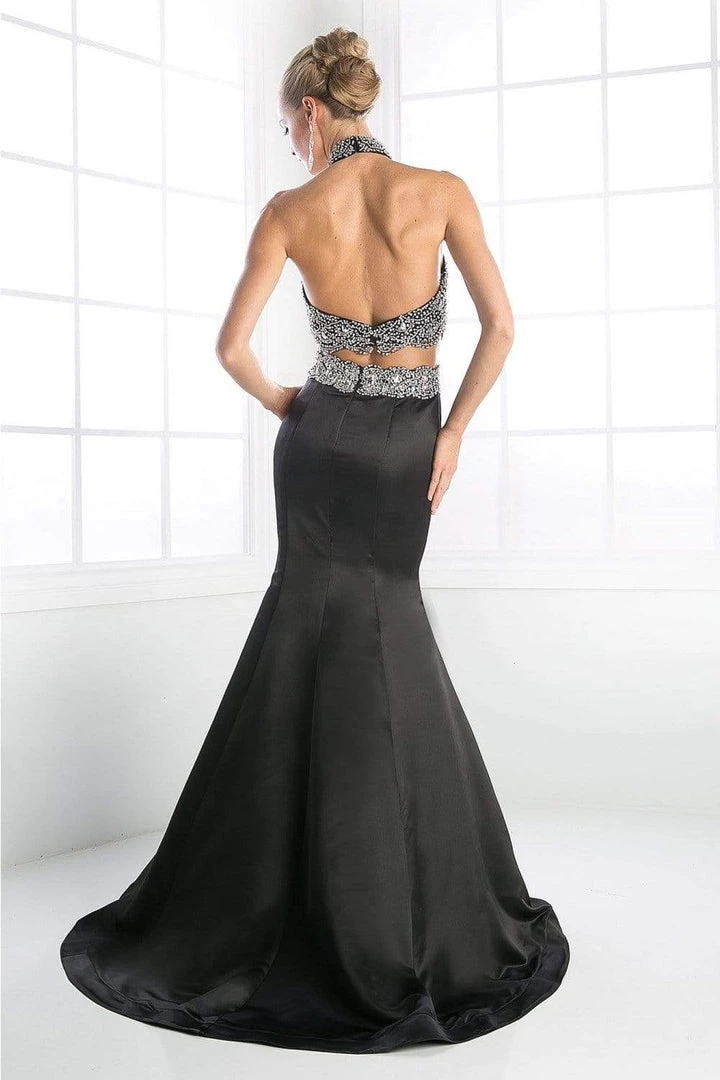 Cinderella Divine - C241 Two Piece Beaded Satin Mermaid Dress Formal Gowns 4 Cinderella Divine - C241 Two Piece Beaded Satin Mermaid Dress Formal Gowns