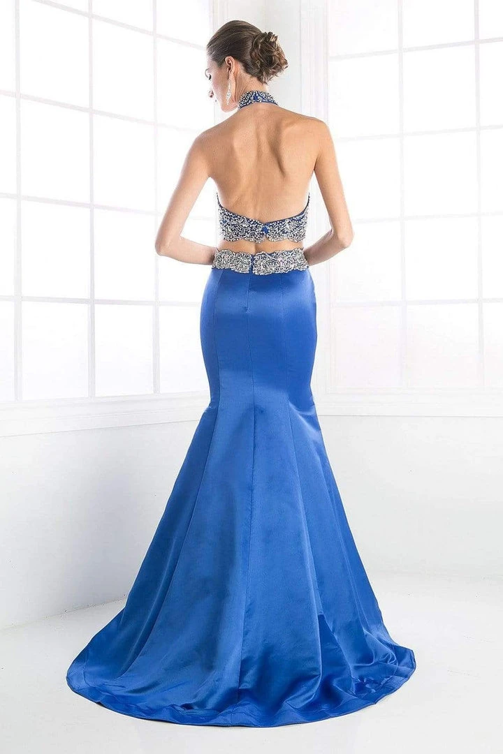 Cinderella Divine - C241 Two Piece Beaded Satin Mermaid Dress Formal Gowns 6 Cinderella Divine - C241 Two Piece Beaded Satin Mermaid Dress Formal Gowns