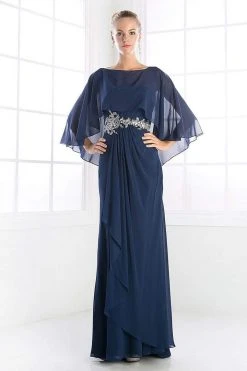 Cinderella Divine - C289 Pleated Embellished Long Sheath Dress