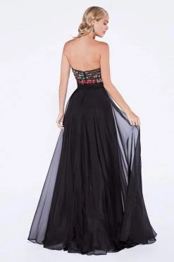 Cinderella Divine - CA311 Strapless Beaded Chiffon A-line Dress