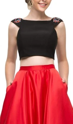 Cinderella Divine - CA316 Two-Piece Beaded Cap Sleeve Ballgown Formal Gowns