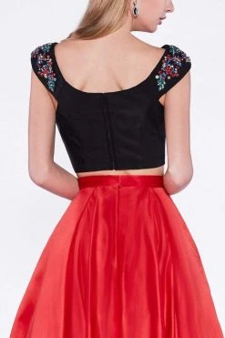 Cinderella Divine - CA316 Two-Piece Beaded Cap Sleeve Ballgown Formal Gowns