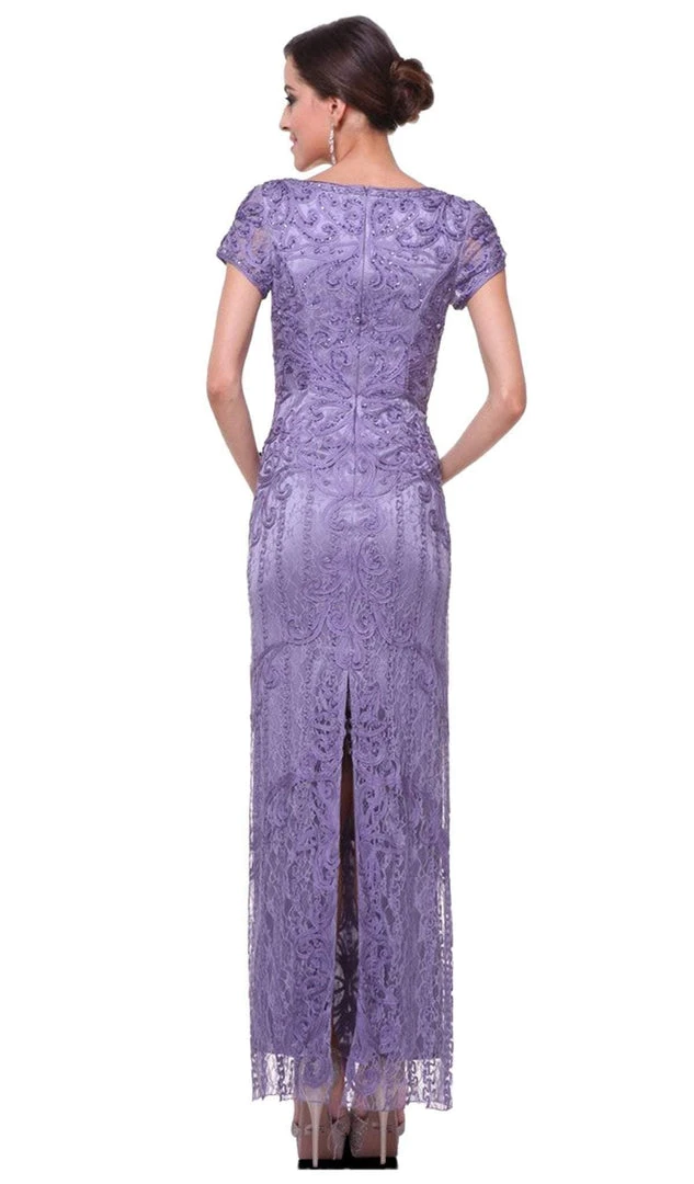 Cinderella Divine - Cap Sleeve Soutache Embellished Long Sheath Formal Dress Formal Gowns 5 Cinderella Divine - Cap Sleeve Soutache Embellished Long Sheath Formal Dress Formal Gowns