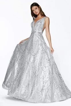 Formal Gowns Cinderella Divine - CB0028 Glitter Beaded Embellished Sleeveless Gown 14 Formal Gowns Cinderella Divine - CB0028 Glitter Beaded Embellished Sleeveless Gown