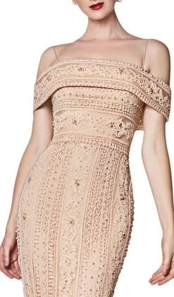 Cinderella Divine - CB0032 Off Shoulder Beaded Lace Mermaid Gown 9 Cinderella Divine - CB0032 Off Shoulder Beaded Lace Mermaid Gown