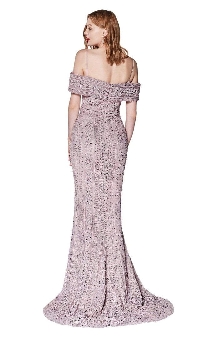 Cinderella Divine - CB0032 Off Shoulder Beaded Lace Mermaid Gown 7 Cinderella Divine - CB0032 Off Shoulder Beaded Lace Mermaid Gown