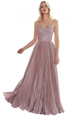 Formal Gowns Cinderella Divine - CH221 Pleated V-Neck Empire Glitter Dress 17 Formal Gowns Cinderella Divine - CH221 Pleated V-Neck Empire Glitter Dress