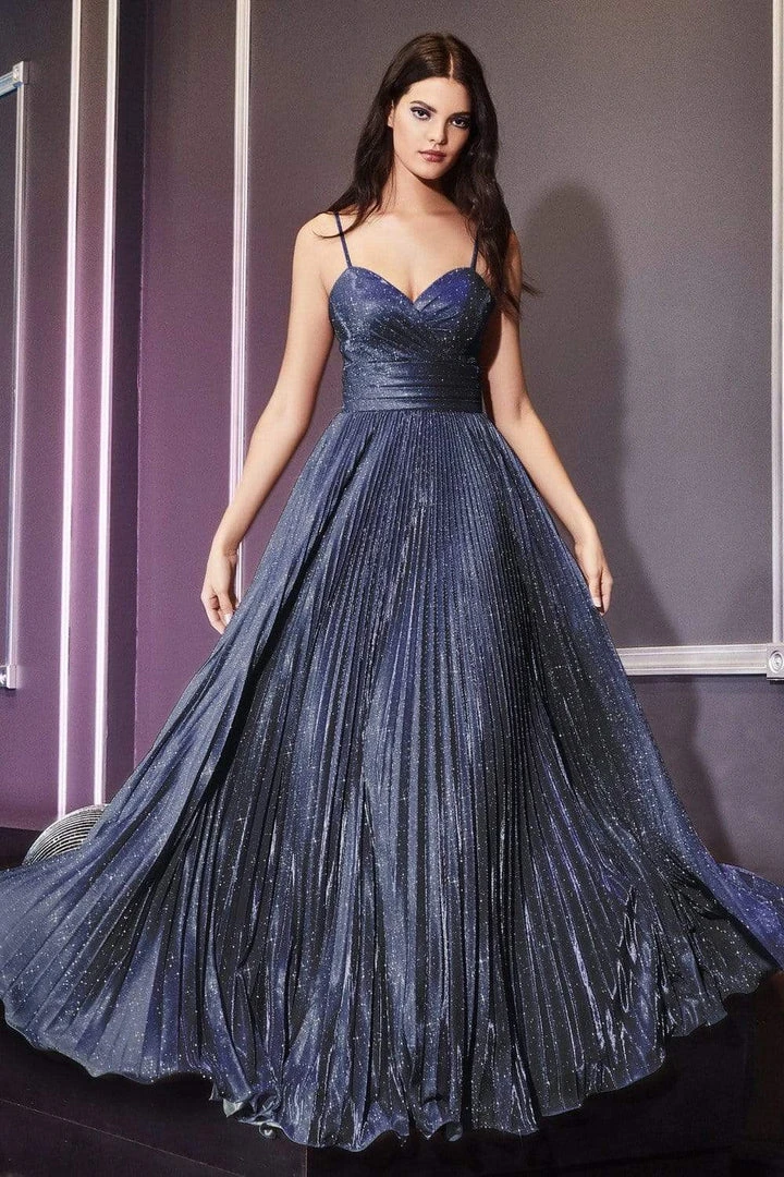 Formal Gowns Cinderella Divine - CH221 Pleated V-Neck Empire Glitter Dress 5 Formal Gowns Cinderella Divine - CH221 Pleated V-Neck Empire Glitter Dress