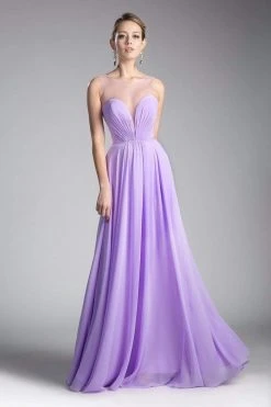 Cinderella Divine - CJ251 Illusion Neckline A-Line Chiffon Dress 17 Cinderella Divine - CJ251 Illusion Neckline A-Line Chiffon Dress