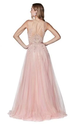 Cinderella Divine - CJ501 Jeweled Lace A-line Gown Formal Gowns
