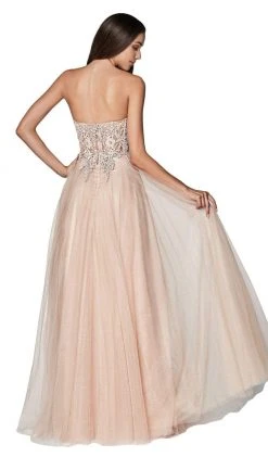 Formal Gowns Cinderella Divine - CJ502 Strapless Illusion Corset Boned A-Line Gown