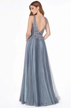 Cinderella Divine - CJ536 Lace Appliqued A-Line Evening Dress Formal Gowns 10 Cinderella Divine - CJ536 Lace Appliqued A-Line Evening Dress Formal Gowns