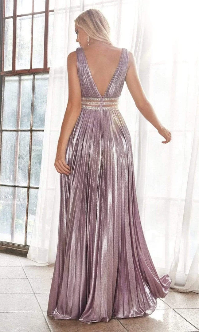 Cinderella Divine - CJ537 Deep V-neck Beaded A-line Gown Formal Gowns 8 Cinderella Divine - CJ537 Deep V-neck Beaded A-line Gown Formal Gowns
