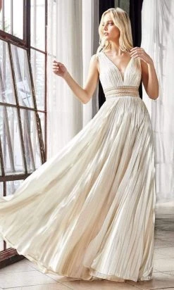 Cinderella Divine - CJ537 Deep V-neck Beaded A-line Gown Formal Gowns 11 Cinderella Divine - CJ537 Deep V-neck Beaded A-line Gown Formal Gowns