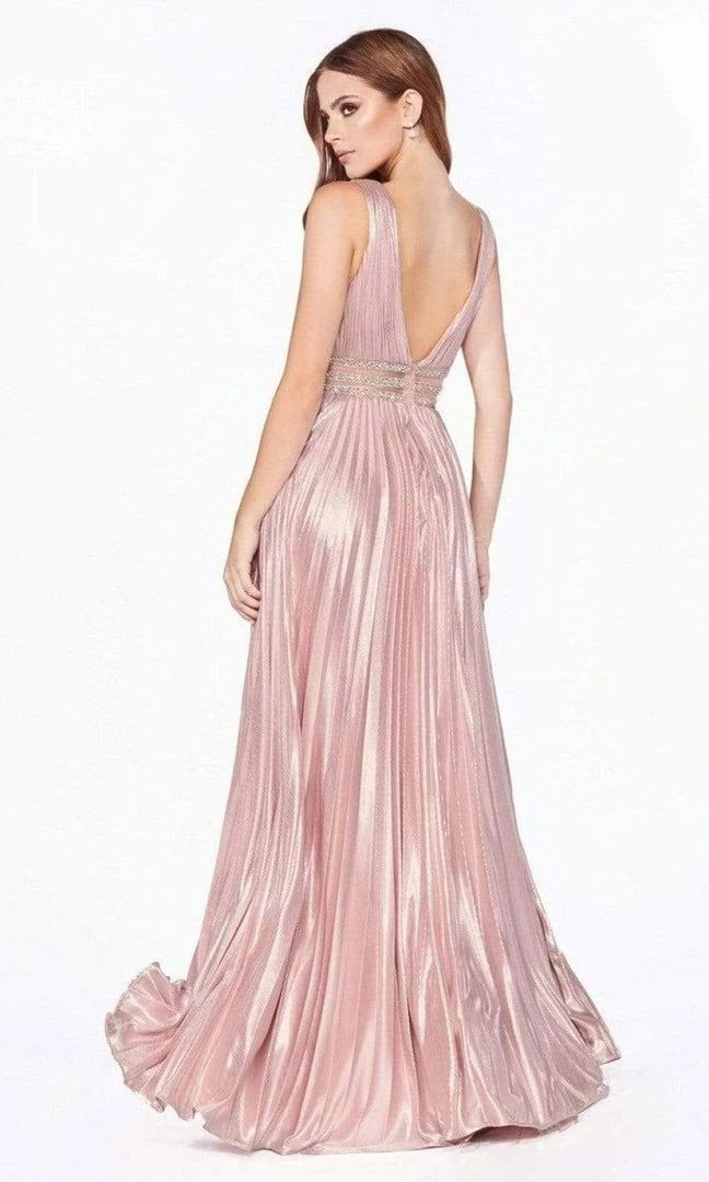 Cinderella Divine - CJ537 Deep V-neck Beaded A-line Gown Formal Gowns 4 Cinderella Divine - CJ537 Deep V-neck Beaded A-line Gown Formal Gowns