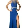 Formal Gowns Cinderella Divine - CK48 Beaded Stretch Knit Sheath Dress